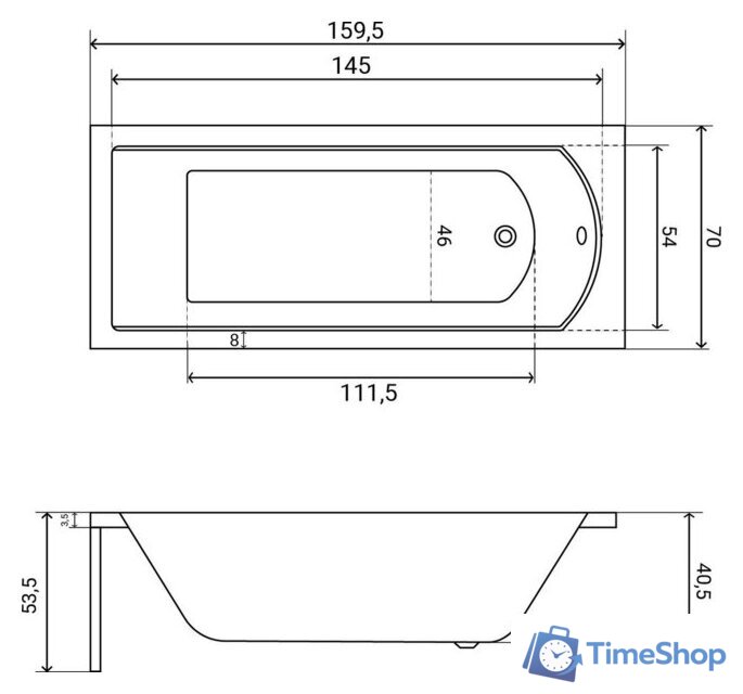Ванна Lauter Amelia 160х70 21204060 - Изображение №27 — Интернет-магазин Time-Shop