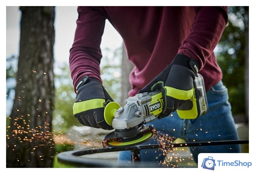 Угловая шлифмашина Ryobi R18AG7-140S (с 1-м АКБ) - Изображение №5 — Интернет-магазин Time-Shop