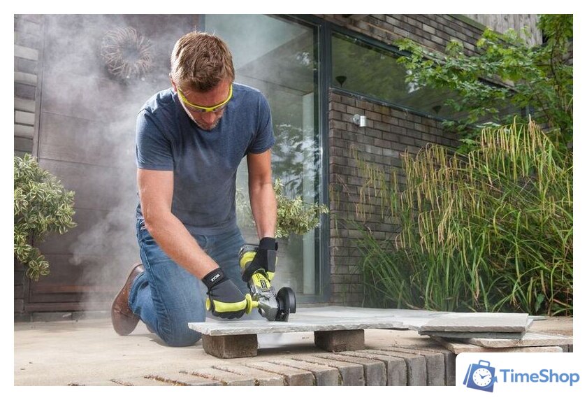 Угловая шлифмашина Ryobi R18AG7-140S (с 1-м АКБ) - Изображение №4 — Интернет-магазин Time-Shop