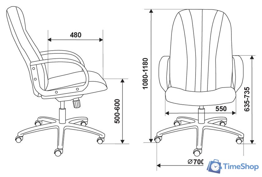 Офисное кресло Бюрократ T-898AXSN/3C1GR (серый) - Изображение №6 — Интернет-магазин Time-Shop