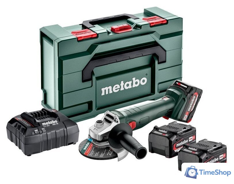 Угловая шлифмашина Metabo W 18 L 9-125 602249960 (с 3-мя АКБ, кейс) - Изображение №1 — Интернет-магазин Time-Shop