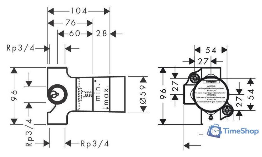 Скрытый механизм Hansgrohe Trio 15981180 - Изображение №2 — Интернет-магазин Time-Shop