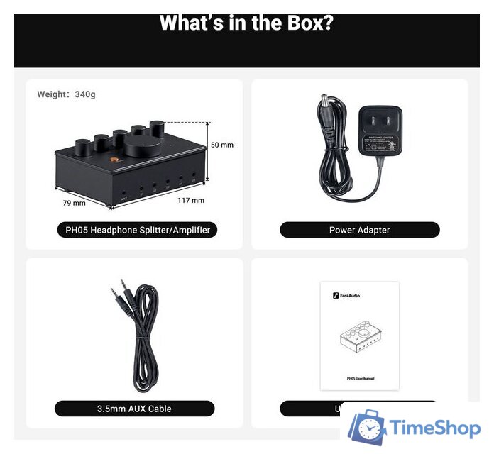 Настольный усилитель Fosi Audio PH05 - Изображение №2 — Интернет-магазин Time-Shop
