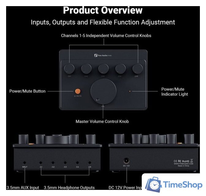 Настольный усилитель Fosi Audio PH05 - Изображение №3 — Интернет-магазин Time-Shop