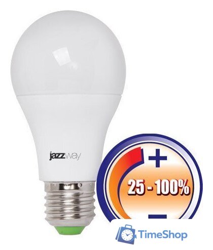 Светодиодная лампочка JAZZway PLED-DIM A60 E27 12 Вт 3000 К (диммируемая) [A60 12w 3000K] - Изображение №1 — Интернет-магазин Time-Shop