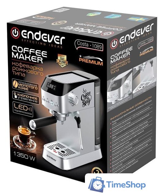 Рожковая кофеварка Endever Costa-1089 - Изображение №10 — Интернет-магазин Time-Shop