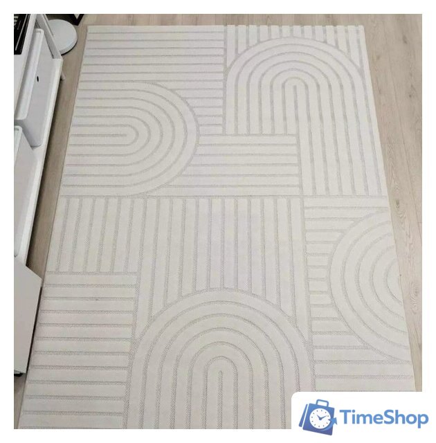 Ковер для жилой комнаты Radjab Carpet Сканди Сизаль Прямоугольник 10946A 12267RK (2.4x3.4, Krem/Krem) - Изображение №5 — Интернет-магазин Time-Shop