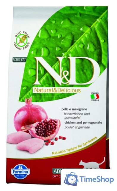 Сухой корм для кошек Farmina N&D Grain Free Cat Chicken & Pomegranate Adult 5 кг - Изображение №1 — Интернет-магазин Time-Shop