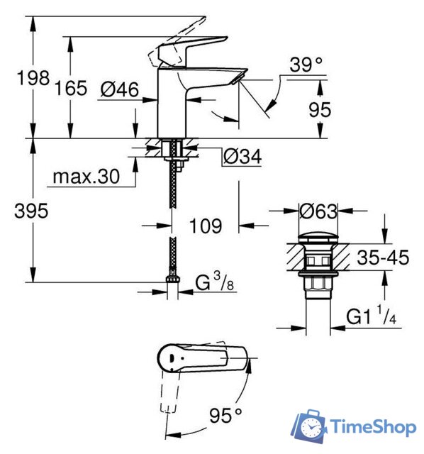 Смеситель Grohe Start S 235512432 - Изображение №5 — Интернет-магазин Time-Shop