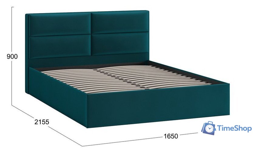 Кровать Трия Глосс универсальный тип 1 160x200 (велюр Confetti Izumrud) - Изображение №3 — Интернет-магазин Time-Shop