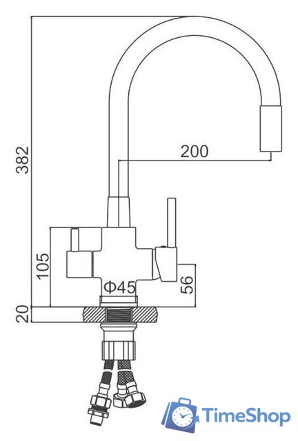 Смеситель Ledeme L74255B-2 - Изображение №2 — Интернет-магазин Time-Shop