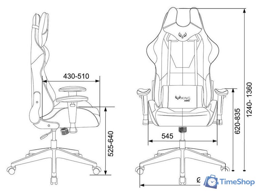 Игровое (геймерское) кресло Zombie Viking 5 Aero (черный/белый) - Изображение №14 — Интернет-магазин Time-Shop
