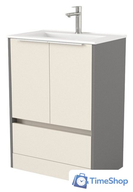  Дабер Тумба под умывальник 017 70 Т17.7.0.19Б (бежевый/серый/ручка белая) - Изображение №1 — Интернет-магазин Time-Shop