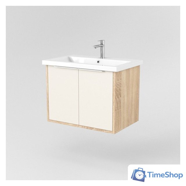  Дабер Тумба под умывальник 018 Cersanit Como 70 Т18.7С.0.18Б (бежевый/дуб бардолино/ручка белая) - Изображение №3 — Интернет-магазин Time-Shop