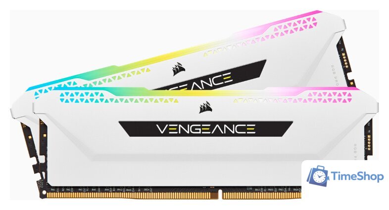 Оперативная память Corsair Vengeance RGB PRO SL 2x8ГБ DDR4 3200 МГц CMH16GX4M2E3200C16W - Изображение №1 — Интернет-магазин Time-Shop