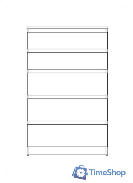 Комод Mio Tesoro Кастор 5 ящиков 2.03.02.070.3 (дуб сонома) - Изображение №5 — Интернет-магазин Time-Shop