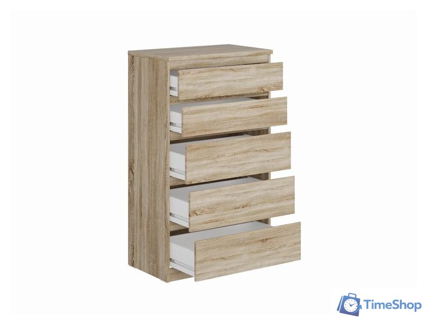 Комод Mio Tesoro Кастор 5 ящиков 2.03.02.070.3 (дуб сонома) - Изображение №2 — Интернет-магазин Time-Shop