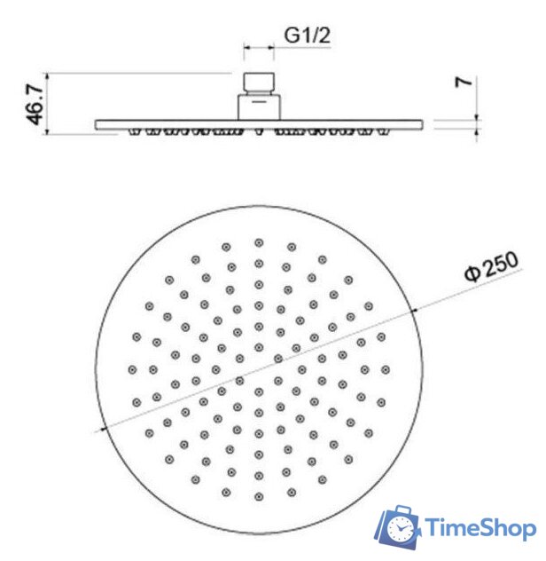 Душевая лейка Aquatek AQ2077CR - Изображение №3 — Интернет-магазин Time-Shop