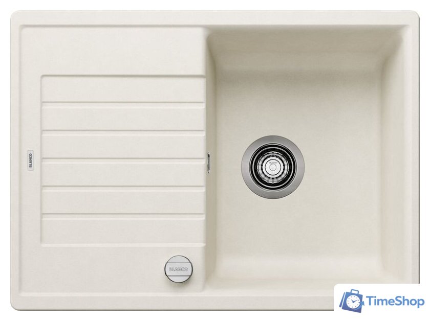 Кухонная мойка Blanco Zia 45 S Compact 527196 (мягкий белый, клапан-автомат) - Изображение №1 — Интернет-магазин Time-Shop