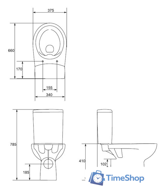 Унитаз напольный Cersanit Nature New Clean On S-KO-NTR011-3/5-COn-DL-w - Изображение №3 — Интернет-магазин Time-Shop
