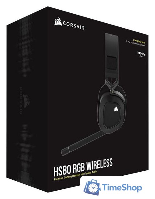 Наушники Corsair HS80 RGB Wireless (черный) - Изображение №8 — Интернет-магазин Time-Shop