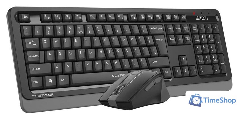 Офисный набор A4Tech Fstyler FGS1035Q (черный/серый) - Изображение №3 — Интернет-магазин Time-Shop