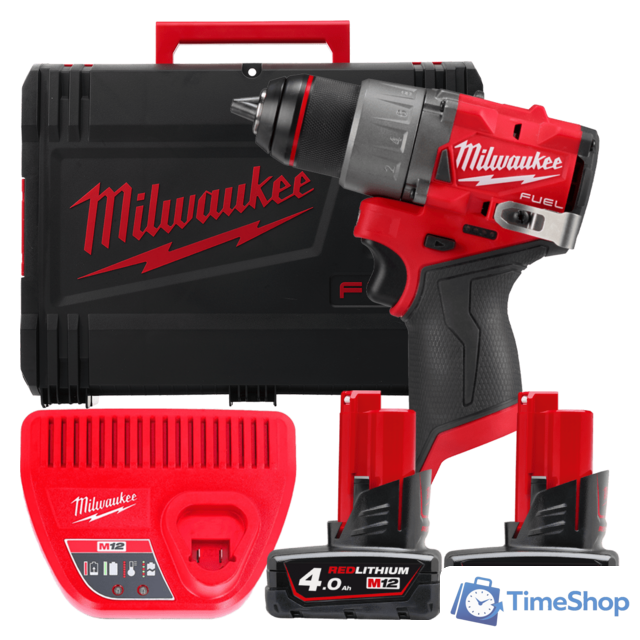 Дрель-шуруповерт Milwaukee M12 FUEL M12FDD2-402X 4933479874 (с 2-мя АКБ 4 Ач, кейс) - Изображение №1 — Интернет-магазин Time-Shop