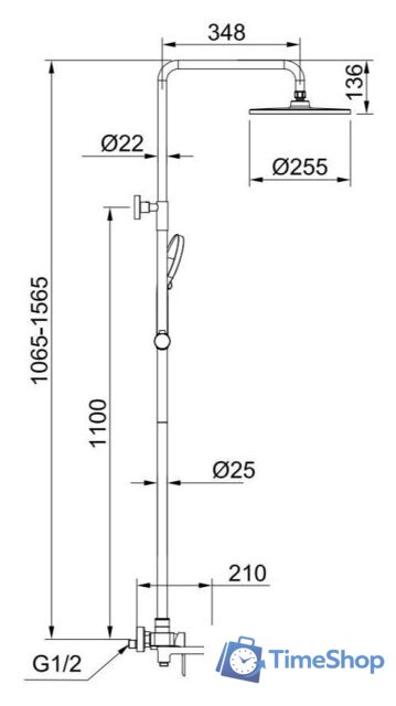 Душевая система  Raglo R03.24.06 - Изображение №2 — Интернет-магазин Time-Shop