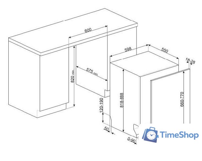 Встраиваемая посудомоечная машина Smeg STL323BL - Изображение №2 — Интернет-магазин Time-Shop