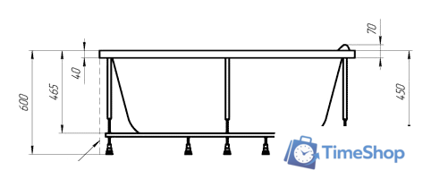 Ванна 1Марка Aelita 170x75 - Изображение №6 — Интернет-магазин Time-Shop