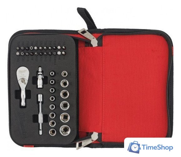 Набор трещотка с головками и битами Milwaukee 4932492672 (39 предметов) - Изображение №1 — Интернет-магазин Time-Shop