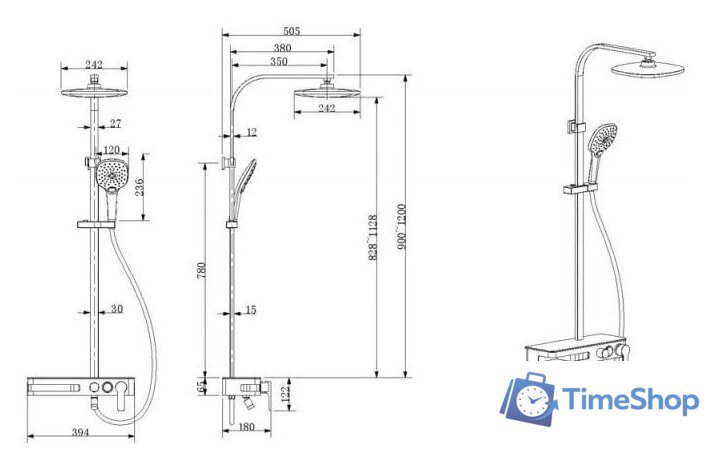 Душевая система  Bravat Meissen F6277312CP-A-ENG - Изображение №2 — Интернет-магазин Time-Shop