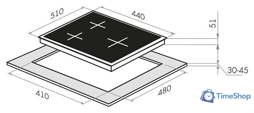 Варочная панель MAUNFELD EGHG.43.33CW/G - Изображение №3 — Интернет-магазин Time-Shop