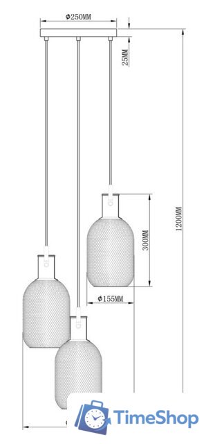 Подвесная люстра Moderli Alina V2802-3P - Изображение №4 — Интернет-магазин Time-Shop
