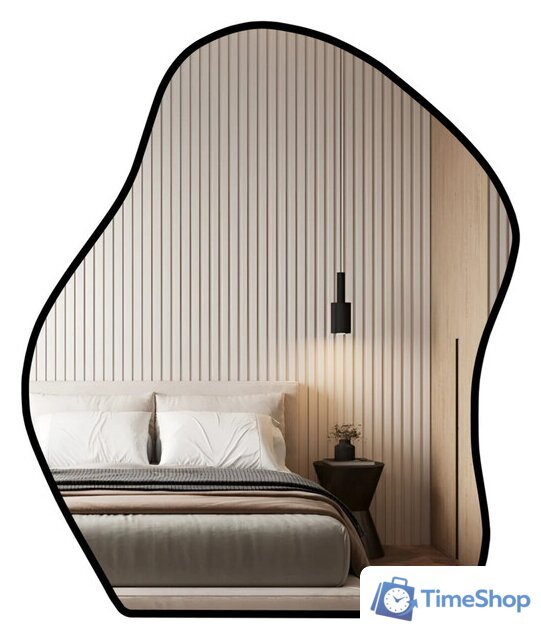 Зеркало EMZE 76x92 LED.CLOUD.UV.76.92.CHE.4K (черный с УФ-окантовкой и подсветкой) - Изображение №1 — Интернет-магазин Time-Shop