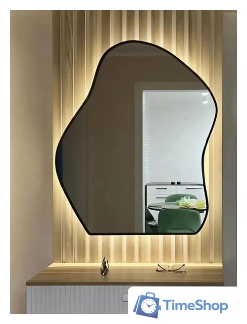 Зеркало EMZE 76x92 LED.CLOUD.UV.76.92.CHE.4K (черный с УФ-окантовкой и подсветкой) - Изображение №2 — Интернет-магазин Time-Shop