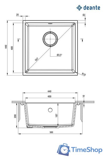 Кухонная мойка Deante ZQA_G10A - Изображение №2 — Интернет-магазин Time-Shop