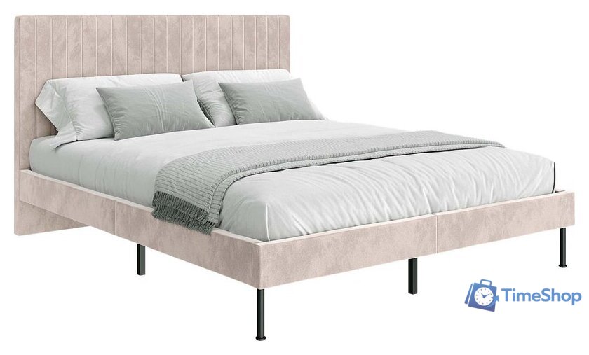 Кровать НК-Мебель Novel 140x200 26011201 (велюр бежевый) - Изображение №1 — Интернет-магазин Time-Shop