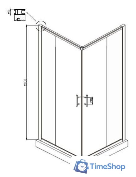 Душевой уголок Ambassador Kingston 14011103 100х100 - Изображение №8 — Интернет-магазин Time-Shop