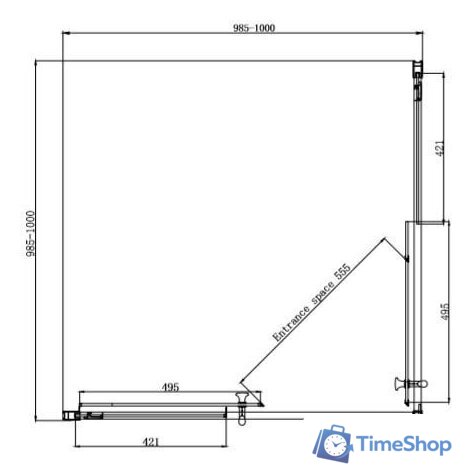 Душевой уголок Ambassador Kingston 14011103 100х100 - Изображение №9 — Интернет-магазин Time-Shop
