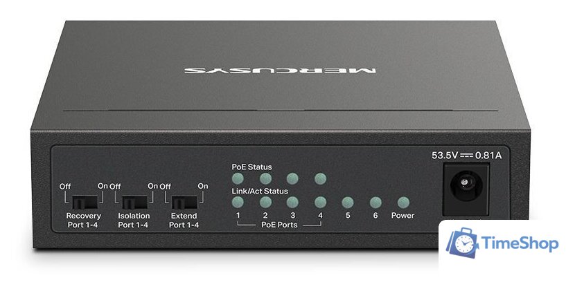 Неуправляемый коммутатор Mercusys MS106LP - Изображение №3 — Интернет-магазин Time-Shop
