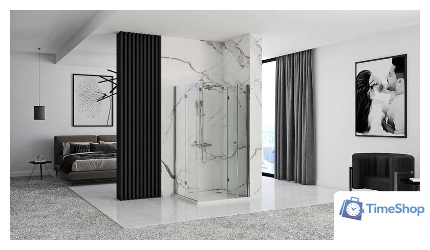 Душевая дверь Rea Fold Modul 120 N2 (хром/прозрачное стекло) - Изображение №4 — Интернет-магазин Time-Shop