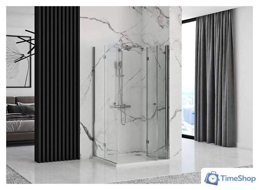 Душевая дверь Rea Fold Modul 120 N2 (хром/прозрачное стекло) - Изображение №2 — Интернет-магазин Time-Shop