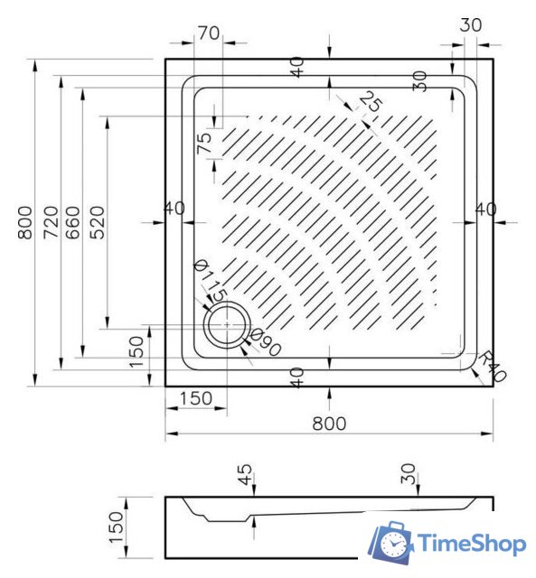 Душевой поддон Lavinia Boho Rock 37073800 80х80 - Изображение №7 — Интернет-магазин Time-Shop