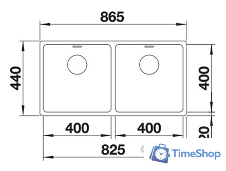 Кухонная мойка Blanco Andano 400/400-IF (без клапана-автомата) - Изображение №4 — Интернет-магазин Time-Shop