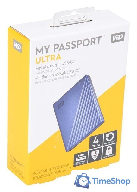 Внешний накопитель WD My Passport Ultra 4TB WDBFTM0040BBL - Изображение №9 — Интернет-магазин Time-Shop