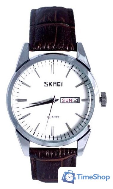 Наручные часы Skmei 9073 (серебро/белый) - Изображение №1 — Интернет-магазин Time-Shop