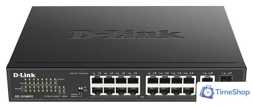 Неуправляемый коммутатор D-Link DES-1018MPV2/A1A - Изображение №1 — Интернет-магазин Time-Shop