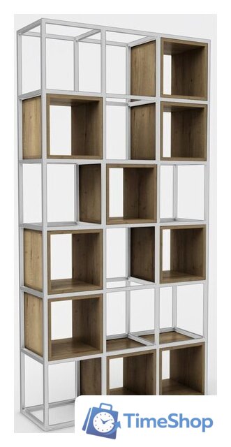 Стеллаж Hype Mebel Грос 105x210 (белый/дуб галифакс олово) - Изображение №1 — Интернет-магазин Time-Shop