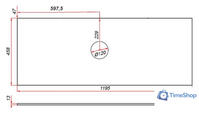  ЗОВ Столешница 13 CKP13W1195458C1 (белый) - Изображение №2 — Интернет-магазин Time-Shop